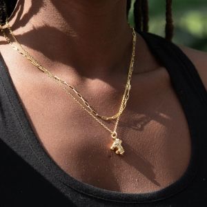 Scream Pretty Roller Skate Necklace - Gold SPCNGROSK-1