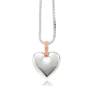 Clogau Cariad Silver and Diamond Big Heart Pendant SCA010