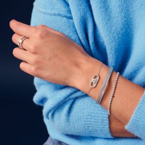 Sif Jakobs Ellera Grande Bracelet 18k Gold Plated with White Zirconia - SJ-B2870-CZ-YG-17