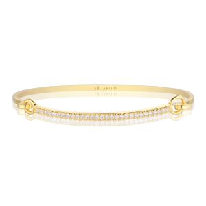 Sif Jakobs Capizzi Bangle 18k Gold Plated with White Zirconia