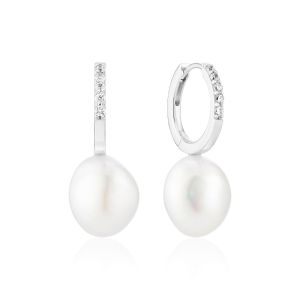 Sif Jakobs Padua Uno Pearl Earrings - Silver - SJ-E2443-PCZ