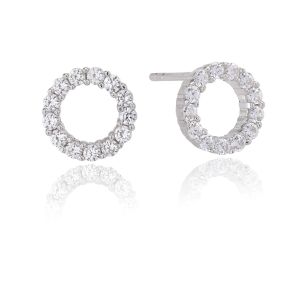 Sif Jakobs Biella Uno Piccolo Earrings - Silver with White Zirconia