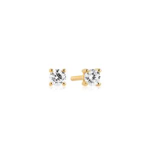 Sif Jakobs Princess Round Piccolo Earrings - Gold with White Zirconia - SJ-E3MMRD-CZ-YG