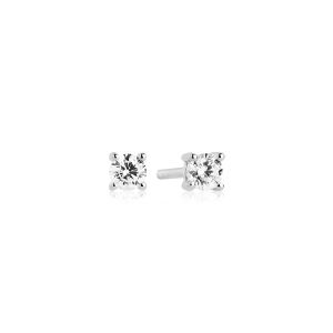 Sif Jakobs Princess Round Piccolo Earrings - Silver with White Zirconia