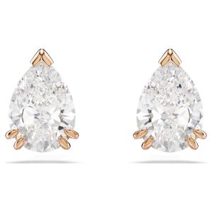 Swarovski Stilla Stud Earrings Pear Cut - White with Rose Gold Tone Plating - 5734248