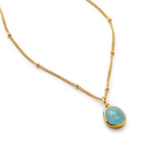 Sarah Alexander Tangiers Amazonite Gemstone Gold Pendant Necklace
