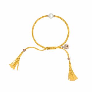 Jersey Pearl Tassel Bracelet - Yellow 1728477