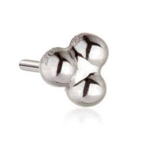 Tish Lyon 14ct White Gold Triple Ball Threadless Labret Single Earring