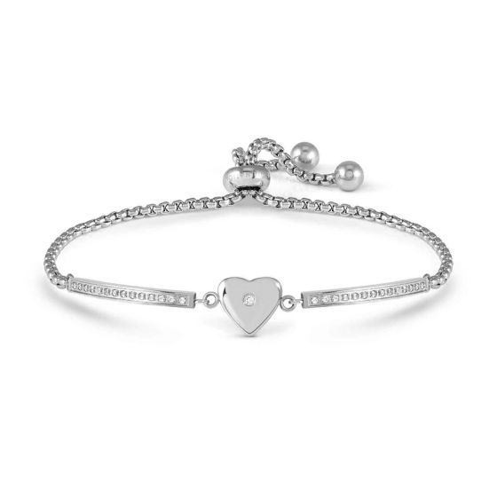 Nomination Milleluci Refined Bracelet Stainless Steel and Zirconia - Heart. Item code 028016/022