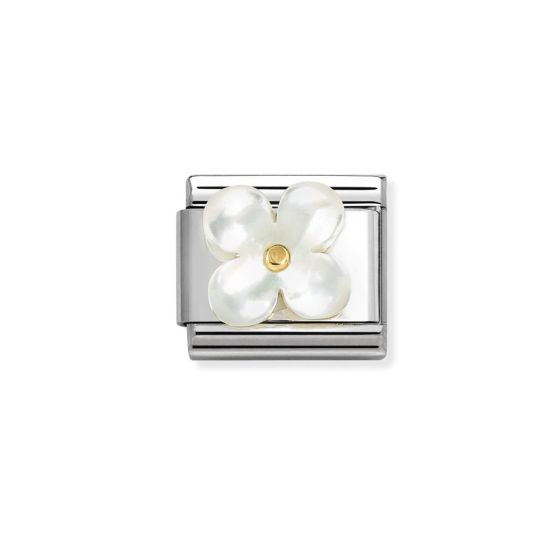 Nomination Classic Gold White Mother of Pearl Flower Charm 030521/02
