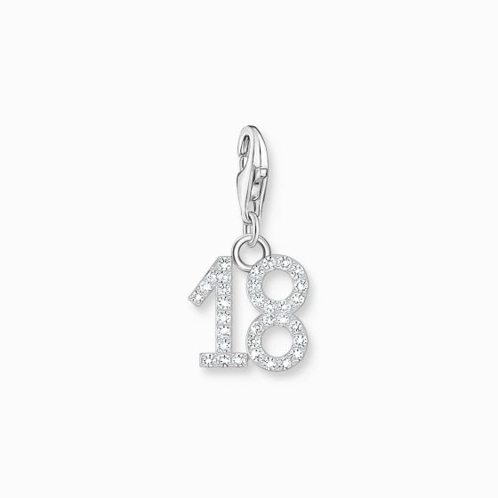 Thomas Sabo Charm Pendant - Silver and White Zirconia 18 Charm - 2134-051-21