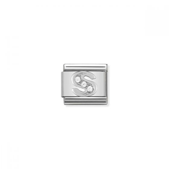 Nomination Classic Silver and Zirconia Letter Charm - S