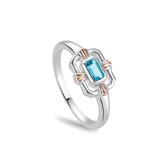 Clogau Enchanted Gateways Silver and Swiss Blue Topaz Ring - 3SEGW0729
