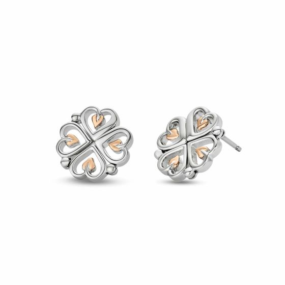 Clogau Tree of Life Sterling Silver Heart Drop Stud Earrings 3SHEA884