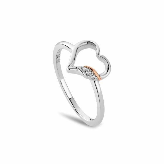 Clogau Past Present Future Heart Silver Ring 3SPPF0801