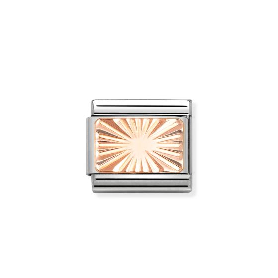 Nomination Classic Rose Gold Etched Sunburst Charm. Item code 430101/56