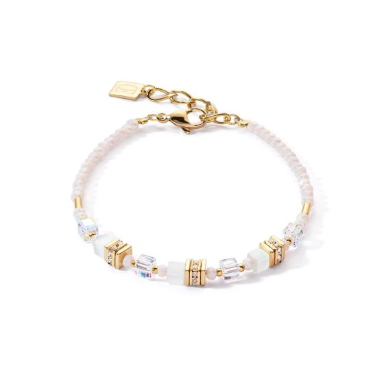 Coeur De Lion Mini Cubes Bracelet Gold White 4565301416