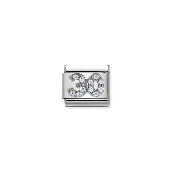 NOMINATION Composable CL SYMBOLS steel . Cubic zirconia and silver 925 30