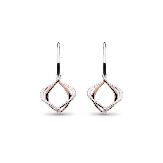 Kit Heath Entwine Alicia Small Rose Gold Drop Earrings 60018RRP