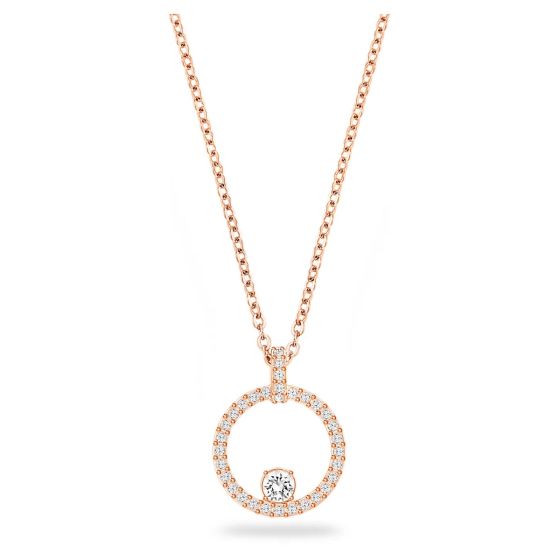 Swarovski Creativity Circle Pendant, White, Rose Gold Plating 5202446