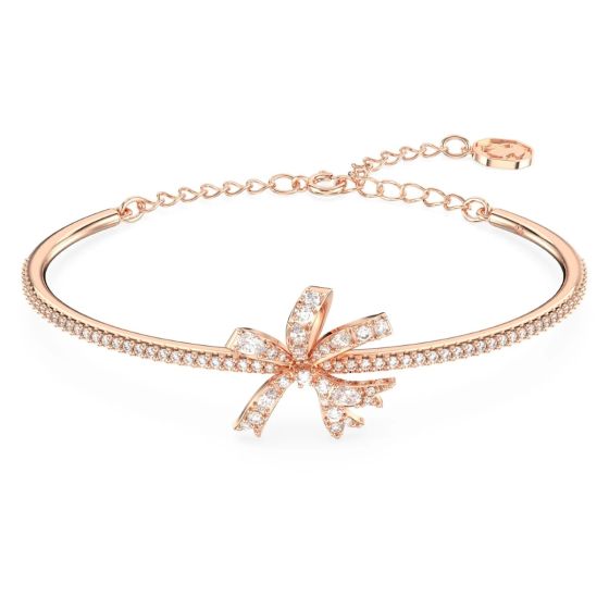 Swarovski Volta Bow Bangle - White with Rose Gold Tone Plating 5647565