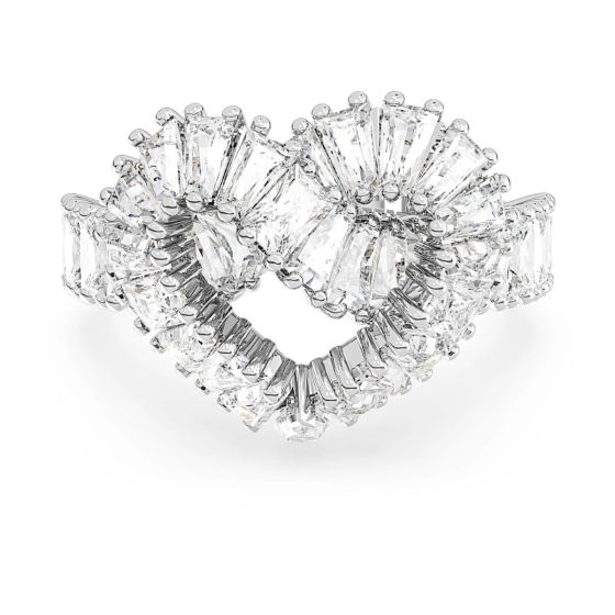 Swarovski Matrix Ring - White with Rhodium Plating
