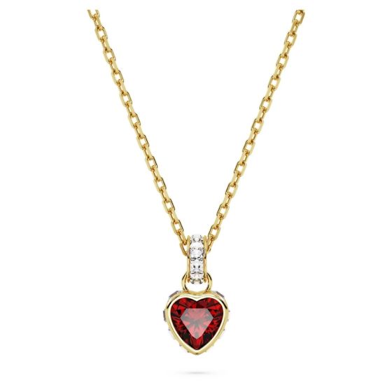 Swarovski Stilla Heart Pendant Necklace - Red with Gold Tone Plating 5648750