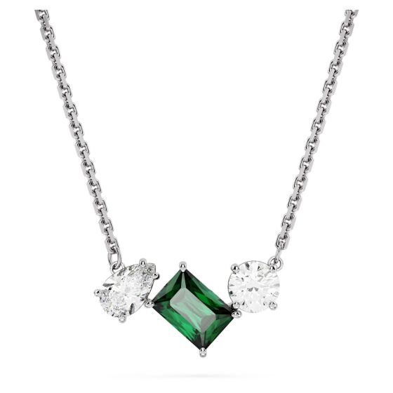 Swarovski Mesmera Pendant - Green with Rhodium Plating