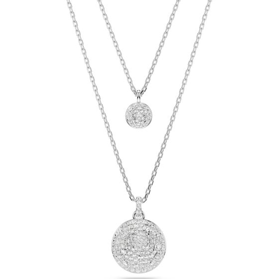 Swarovski Meteora Layered Pendant - White with Rhodium Plating 5684244