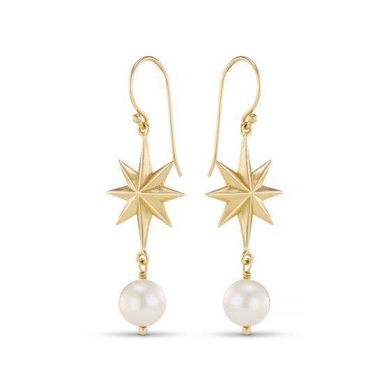 Annie Haak Wish Upon A Star Pearl Gold Earrings