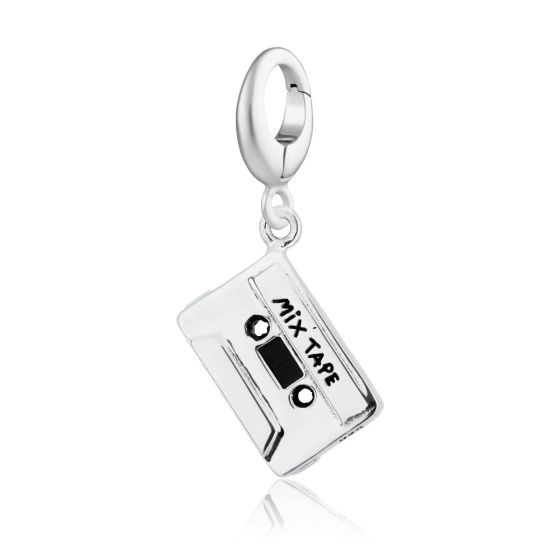 Lily Charmed Cassette Tape Charm Silver - item number CSTAPE