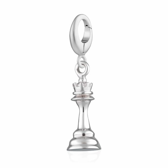 Lily Charmed Queen Chess Piece Charm Silver