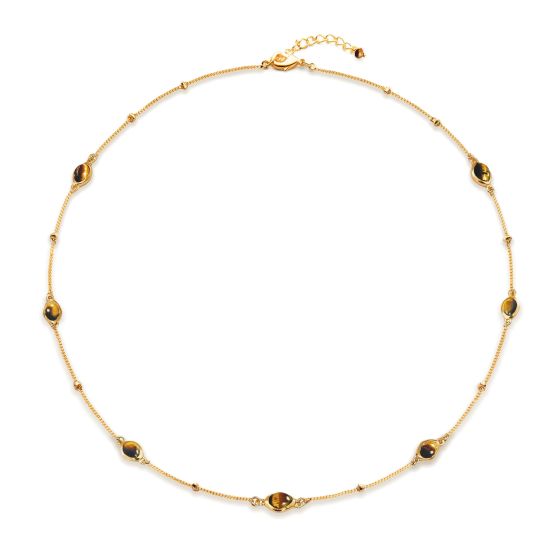 Sarah Alexander Cinnabar Gemstone Dome Charm Necklace