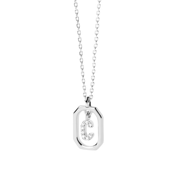 PDPaola Mini Letter C Silver Necklace. Item code CO02-514-U.