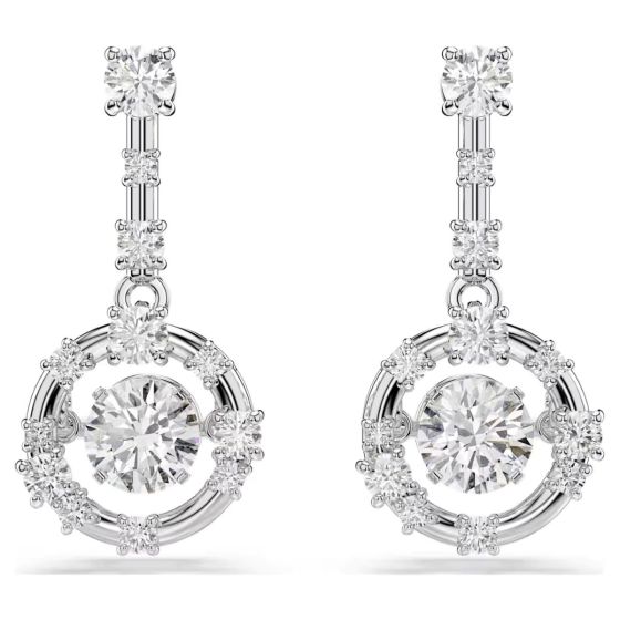 Swarovski Constella Drop Earrings Round Cut Dancing Stone - 5738194