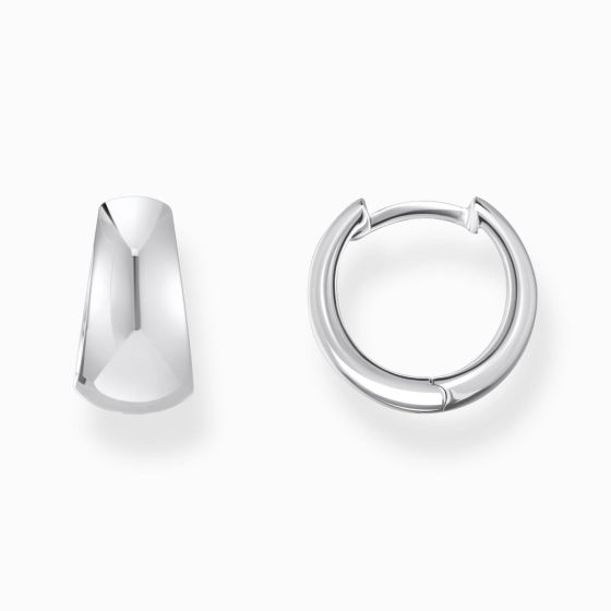 Thomas Sabo Silver Classic Hoop Earrings Chunky Trapezoidal Shape - CR740-001-21