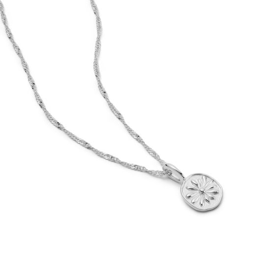 Daisy Flower Necklace Sterling Silver DBN02_SLV