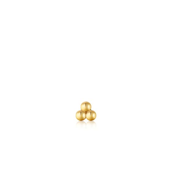 Ania Haie Triple Ball Barbell Single Earring - Gold - E035-03G