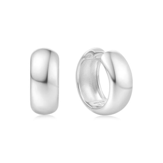 Ania Haie Chubby Medium Huggie Hoop Silver Earrings - E064-06H