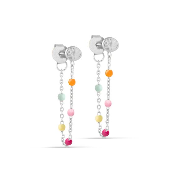 Enamel Copenhagen Lola Rainbow Silver Earrings E140S_Rainbow