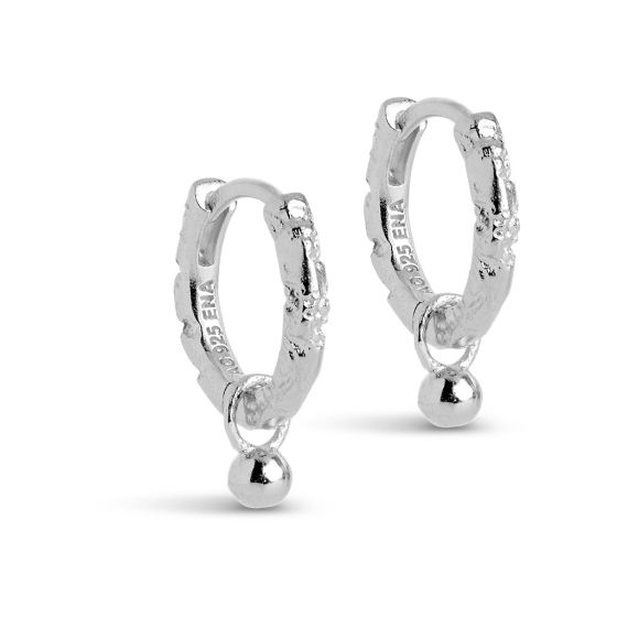 Enamel Copenhagen Belle Silver Hoop Earrings. Item code E245SM.