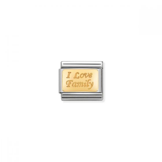 Nomination Classic I Love Family Charm - 18k Gold - 030121/33