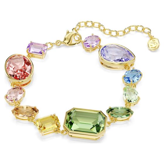 Swarovski Gema Bracelet Mixed Cuts - Multicoloured with Gold Tone Plating - 5737453