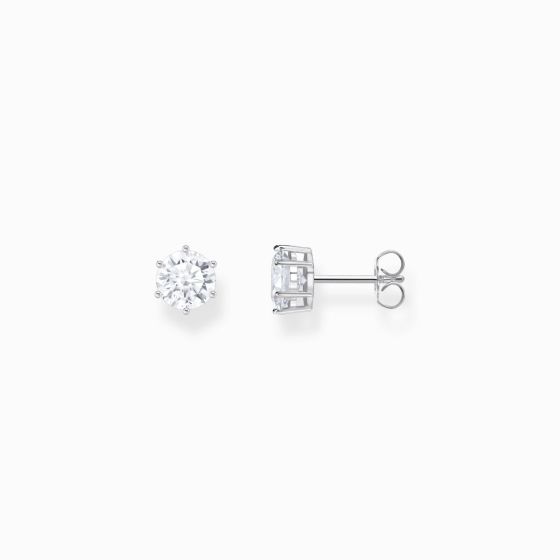 Thomas Sabo Silver Stud Earrings with 7mm Brilliant Cut White Zirconia