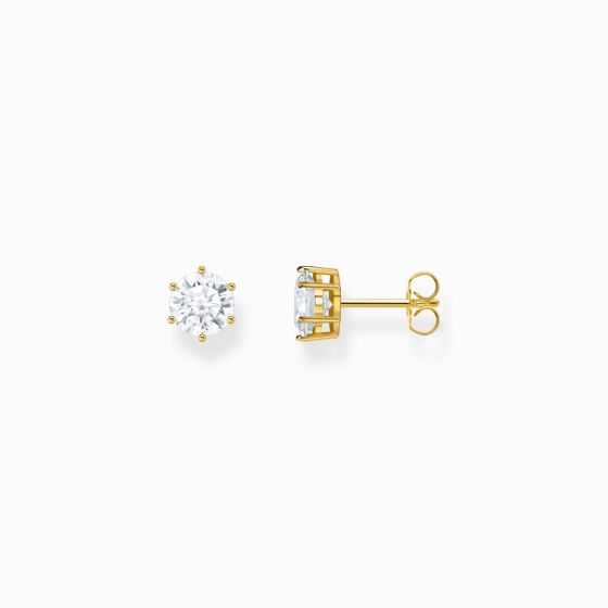 Thomas Sabo Ear Studs with Big White Zirconia - Gold - H2300-414-14