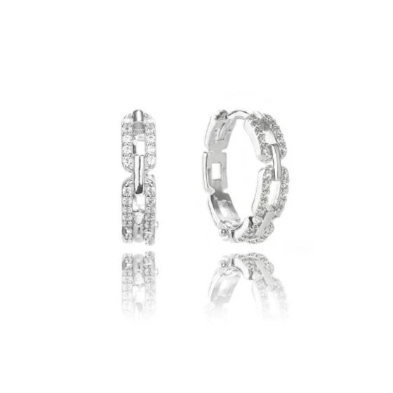 Georgini Goddess Link Hoop Earrings - Silver - IE1125W