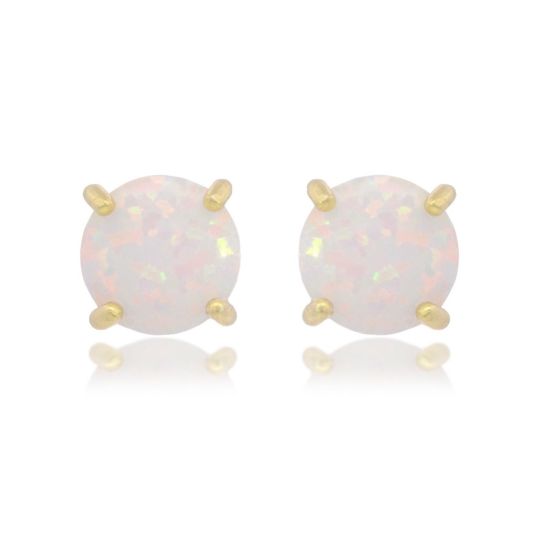 Georgini Opal Glow White Created Opal Stud Earrings - Gold. Item code: IE1182G