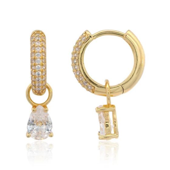 Georgini Wisteria Duo Pear Gold Earrings. Item code IE1216G.