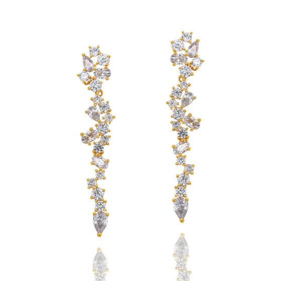 Ivory & Co Islington Gold Crystal Cluster Earrings - IslingtonGoldEarrings
