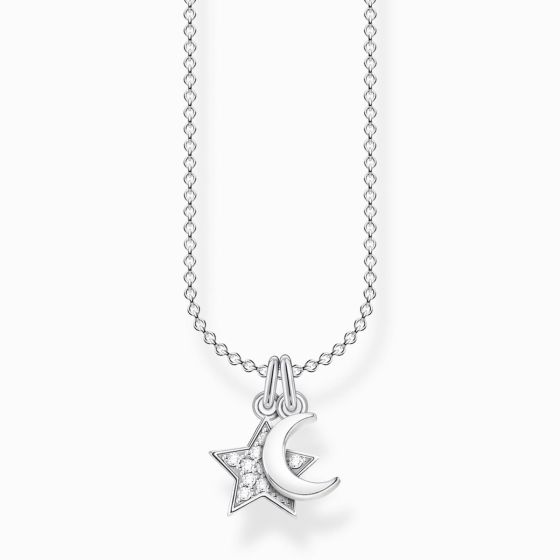 Thomas Sabo Star and Moon Necklace - Silver and Zirconia - KE2068-051-14-L45
